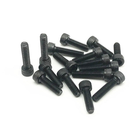 100 Pack M3 X 6mm Hex Socket Head Cap Screws 12.9 Grade Alloy Steel Black Oxide Finish, used for robust gear assembly.