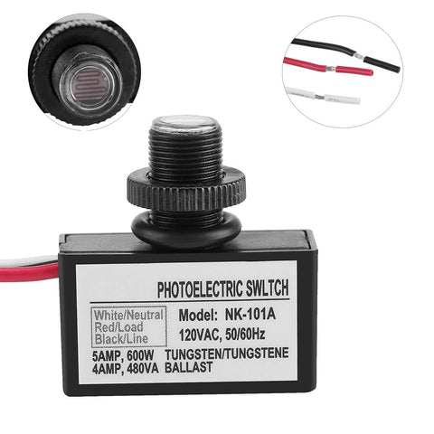 Two Pack Outdoor No Fuss Light Control Sensor Switches With Dusk To Dawn Photocell, 120V AC Hard Wired Post Light Sensor close-up