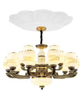 Heavy Duty White Metal Electric Hoist Lift System For Hanging Chandeliers With Cool 2-in-1 Switch, Durable 330 Lbs Load Capacity with chandelier design.