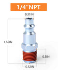 Quarter Inch NPT Male Industrial Air Plug 300 PSI Pneumatic Plugs Pack Of 20 With Pre Coated Threads for precise measurements