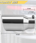 3 Inch Inlet Exhaust Tip For 3 Inch Tailpipe OD, 4 And A Half Inch Outlet, 9 Inch Overall Length, Stainless Steel Bolt On Tail Pipe