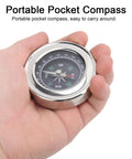 Mini Stainless Steel Compass For Camping And Hiking, Portable Survival Navigation Tool held in hand