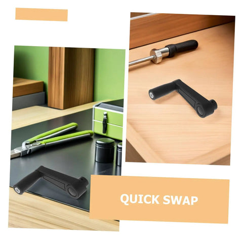 Heavy Duty 12Mm Replacement Hand Crank Handle With Round Hole Plastic Grip For Milling Machine Lathe Work Bench Quick Swap Design seen on workspace.