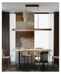 LED Long Modern Pendant Light Simple Style Droplight for Dining Room Restaurant Decoration Long Hanging Lamp Lighting Fixture, brown, length 80 cm