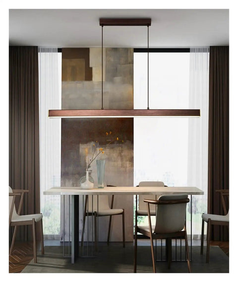 LED Long Modern Pendant Light Simple Style Droplight for Dining Room Restaurant Decoration Long Hanging Lamp Lighting Fixture, brown, length 80 cm