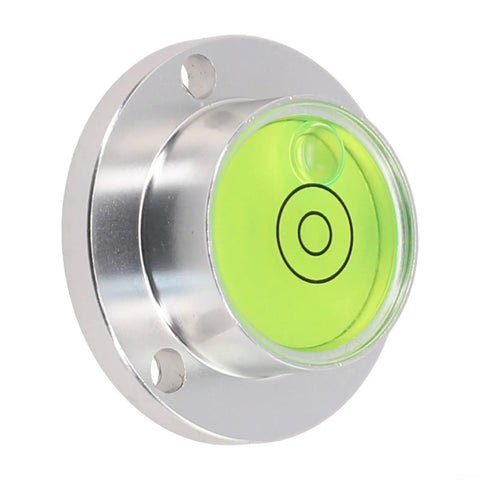Close-up of a Small Horizontal Bubble Level with a metal flange and green bubble vial, ideal for precise leveling tasks.