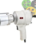 Heavy Duty 49mm Pneumatic Cap Seal Iron Crimping Tool For 200L Oil Barrels close-up view with industrial containers in background.