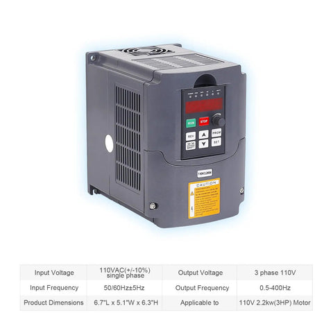 2.2kW CNC Spindle Motor Kit For Router Engraver 110V ER20 High Speed Air Cooled Spindle 0 To 24000 RPM VFD controller