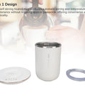 Heavy Duty Stainless Steel Self Stirring Heated Coffee Mug Electric Auto Mixing Cup with coaster and lid for easy sipping.