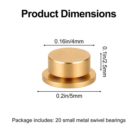 360 Degree Mini Metal Swivel Bearings Set 30 Pcs Rotating Bearings For DIY Crafts Scrapbooking Jewelry Making Nail Art Paper Cards And Craft Projects Pro Grade Gold Finish, 5x4x2.5mm