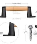 9 Inch Beech Wood Barn Door Pull Handle With Plastic Brackets Smooth Round Edges For Safe Kids Ideal For Barn Doors Gates