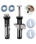 Universal Toilet Seat Bolt Kit With Screws And Quick Release For Easy Installation Replacement Parts For Most Toilets Includes 2 Plastic Bolts 2 Plastic Washers And 2 Nuts MUU shown with components.