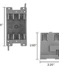 One Gang 14 Cu In PVC Old Construction Electrical Switch And Outlet Junction Box dimensions and ETL label view