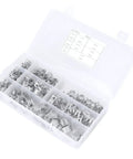 Genuine 304 Stainless Steel Spring Hose Clamps For Fuel Lines And Air Vacuum Pipes. Box of 6.5-18mm silver clips