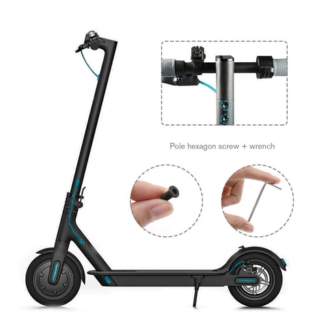 10 Piece M5 Handlebar Hex Screws With Wrench for Electric Scooters and Skateboards, installation example on M365 model