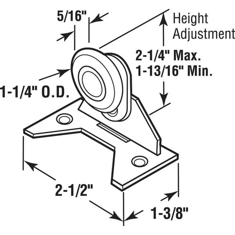 Illustration of Four Wheel Pocket Door Roller Assembly Built To Last For EZ Glide and Similar Pocket Doors Heavy Duty Smooth Glide