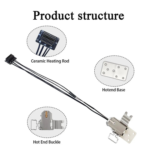 P2S Heating Assembly Kit for Bambu Lab 3D Printer With Ceramic Zirconia Heat Insulation Block Heater Cartridge Thermistor Sensor