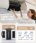 Sydioor underseat carry-on luggage, 16-inch softside with wheels, black, airline approved