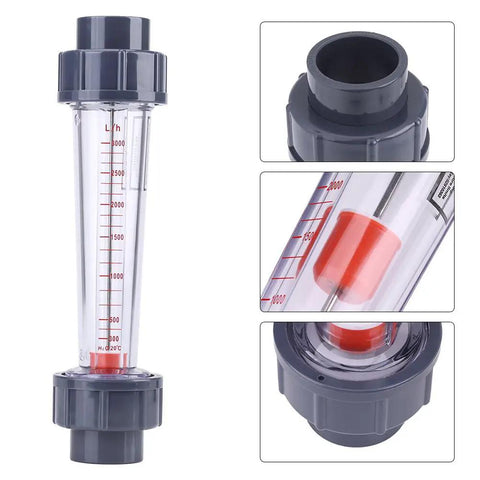 Plastic Rotameter Water Flow Meter With 300 To 3000 Liters Per Hour Range, DN 25 Tube, LZS 25 Model, Float Type, Close-up View