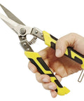 Beefy Heavy Duty Tin Snips 8.7 Inch Aviation Straight Metal Cutter With Comfort Grip And Stainless Steel Blades in hand