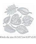 Totally Seven Piece Leaf Die Cut Set For Scrapbooking And Card Making, silver die cuts in plant and flower leaf shapes, 10.3x9.7 cm