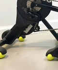 4 Pack Side To Side Motion Feet Upgrade For Van Rysel D100 And Decathlon D100 Trainers with tennis ball mod adapter, side view