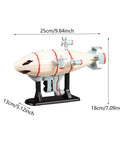 Airship Model Statue With Stand For Living Room Bookshelf Or Cafe Displays, Dope Vintage Diecast Airship Ornament With White Finish