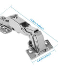 4 Piece 180 Degree Concealed Hydraulic Cabinet Hinges With Adjustable Mounting Soft Close Heavy Duty Cold Rolled Steel Silver Finish