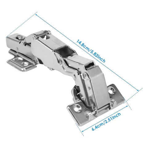 4 Piece 180 Degree Concealed Hydraulic Cabinet Hinges With Adjustable Mounting Soft Close Heavy Duty Cold Rolled Steel Silver Finish