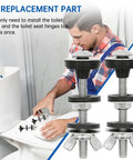 Man installing toilet with stainless steel toilet bolts for secure tank-to-bowl connection