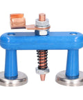 Pro Grade Magnetic Welding Support Clamp With Progressive Spring For Easy Attachment To Smooth Metal Surfaces Aluminum Alloy Copper Magnet Fixture Adjustable Ground Clamp Tool In Blue The Ultimate Welding Helper For Stable Fittings front view