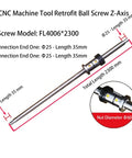 Ground Ball Screw For CNC Machine Tools X And Z Axis, P4 Or C5 Precision, 2300mm Length With Nut, 40mm Diameter, 6mm Lead