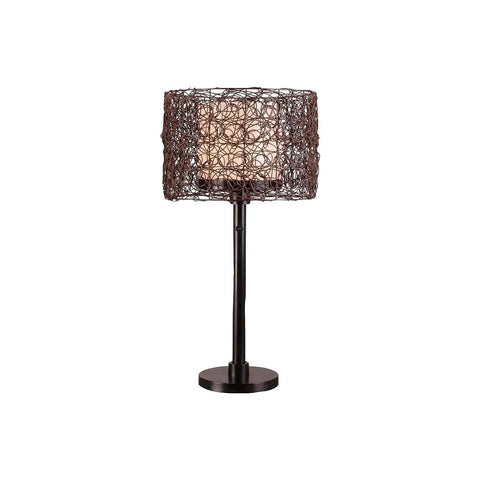 Rustic Tanglewood Outdoor Table Lamp With Oil Rubbed Bronze Finish, lattice shade, patio deck porch lighting, 28 inch tall