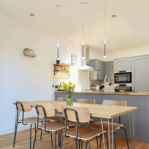 3 Pack Modern Mini Island Pendant Lights With Acrylic Shade LED Adjustable Cone Pendant Lighting For Kitchen Island Dining Room