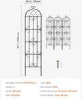 Heavy Duty Rustproof Metal Garden Trellis Set 4 Pack 87 By 20 Inches Climbing Plant Support for roses in black Q195 metal