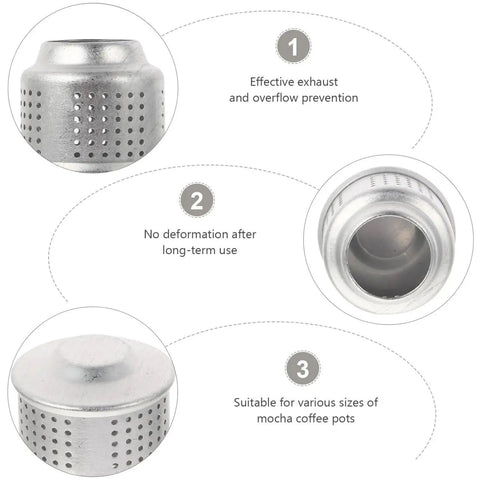 Two Pack Aluminum Coffee Pot Spout Cover Splash Guard For Espresso And Mocha Pots No Mess Spills Easy Fit For Various Pot Sizes