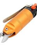 Heavy Duty Professional Pneumatic Air Scissors Nipper Tool For Wire Cutting With S5 Steel Blade Hold Down Clamps, close-up view.