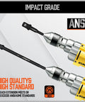 Impact wrenches with Six Piece Pro Grade Impact Sockets Adapters Set With Three Inch And Six Inch Hex Shank For Quick Change Drills