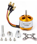 A2212 1000KV Brushless Outrunner Motor For RC Drones And Multirotors With High Torque and components shown.