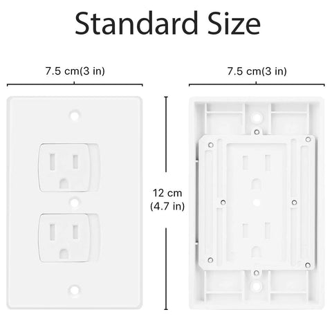 8 Pack Self Closing Electrical Outlet Covers For Easy Babyproofing Universal Wall Socket Plates dimensions and design