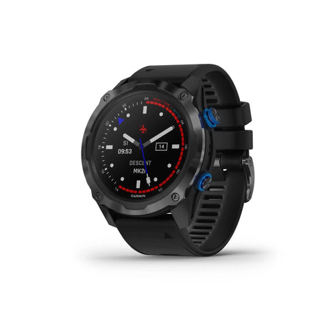 Descent Mk2i Watch Style Dive Computer With Air Integration For Scuba And Multisport Training, Titanium Case Black Band