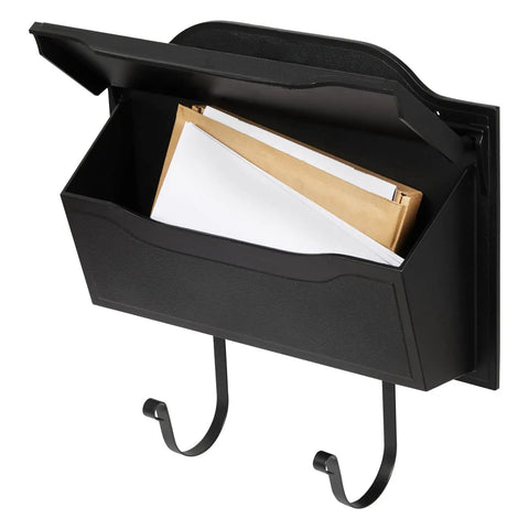 Wall Mount Luxury Mailbox In Rustproof Cast Aluminum Black Finish With A Slick Contemporary Look Easy Front Mount Install