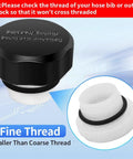 Close-up of Two Pack ASSE 1019-A Vacuum Breaker Repair Kit For Outdoor Faucets showing black cap and fine thread part