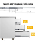 22 Inch Soft Close Full Extension Drawer Slides Set of 6 Pairs Cabinet Drawer Slides with Ball Bearing, Heavy Duty shown in sections