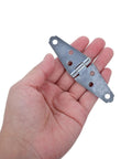 Beefy 6 Pack Heavy Duty Strap Hinges 4 Inch Iron T Shape With Mounting Screws For Light Masonry Door Frames Exterior And Residential Use 180 Degree Opening Durable Silver Finish, 4-inch silver hinge in hand
