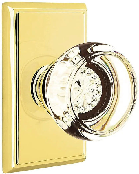 Privacy Door Set With Georgetown Crystal Knobs In Matte Black, Rectangular Rosette Finish, 2-1/8 Inch Door Prep