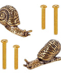 Brass Snail Cabinet Knobs Set Gold Animal Drawer Knobs With Screws Vintage Retro Vibe Single Hole Dresser Pull Handles