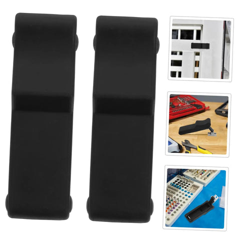 2 Pack Flexible Draw Latches for Boat Compartments Toolboxes and Cabinets in black durable plastic and stainless steel