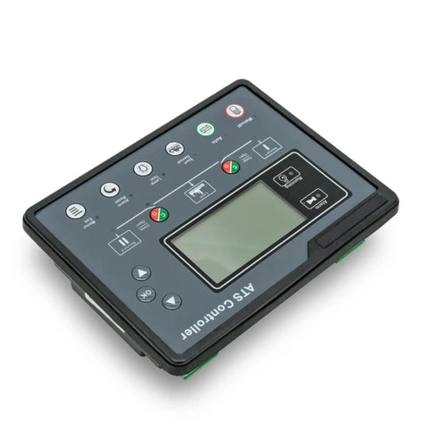 Generator Controller Panel Dual Power Module HAT700 Process Controller For Smooth Auto Transfer And Power Switching 1 Piece Plug In And Keep Your Generator Running Like A Boss, angled front view