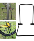 Adjustable Floor Bike Repair Stand For Road Mountain And E Bikes Indoor Outdoor Maintenance Rack with foldable design.